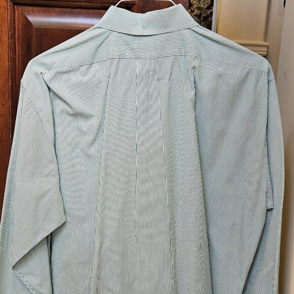 J Crew Men's Green Striped Dress Shirt, Sz 16.5 / 35 - Picture 5 of 10
